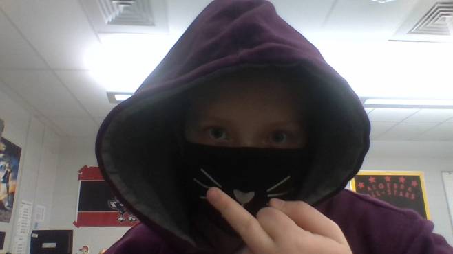 when ur allowed to wear hoods or hats in school me lol ;-;