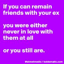 You can be friends with your ex 