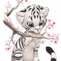 The tiger cub who loved the cherry tree near where he lives